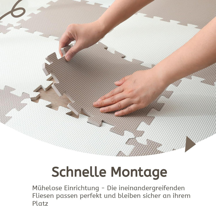 INTOMENG Puzzlematte für Baby & Kinder - Eva Schaumstoff Bodenschutzmatte, Abwaschbar, Weich und Umw