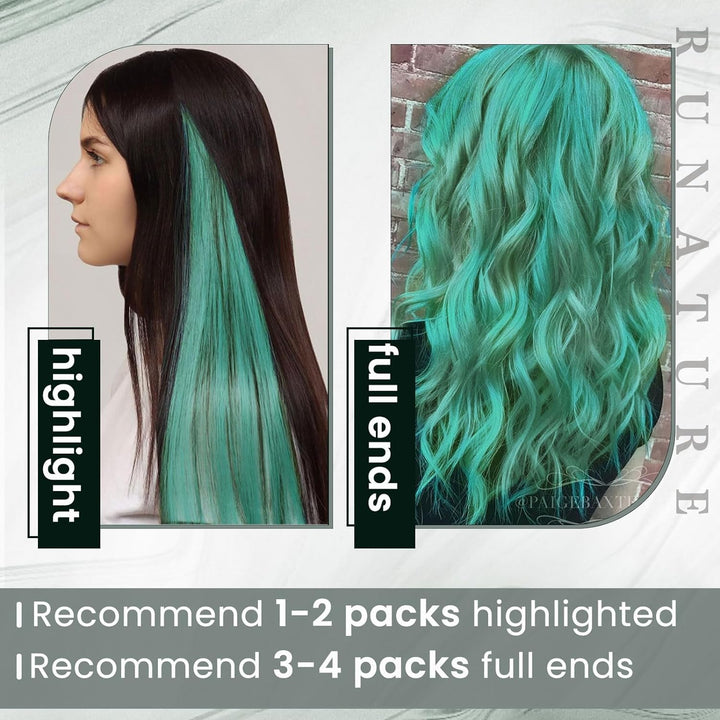 RUNATURE Teal Bonding Extensions Echthaar Teal I Tip Echthaar Extensions Bonding Keratin Haarverlang