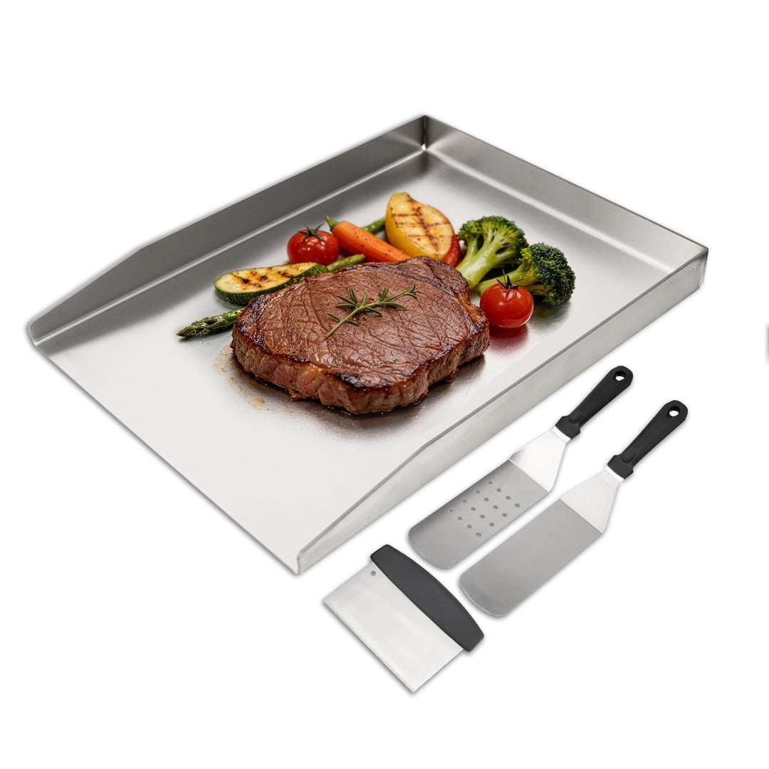 45x30CM Edelstahl Grillplatte, BBQ Plancha Grillschale für Napoleon Rogue (auch mit Heckbrenner), We