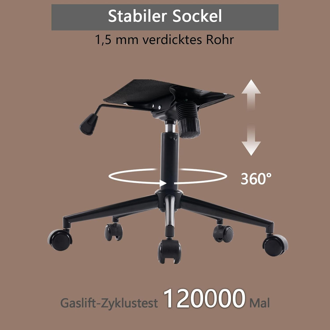 YOUTASTE Bürostuhl Ergonomisch, Schreibtischstuhl Höhenverstellbar, Bürostuhl mit PU-Leder & Rollen,
