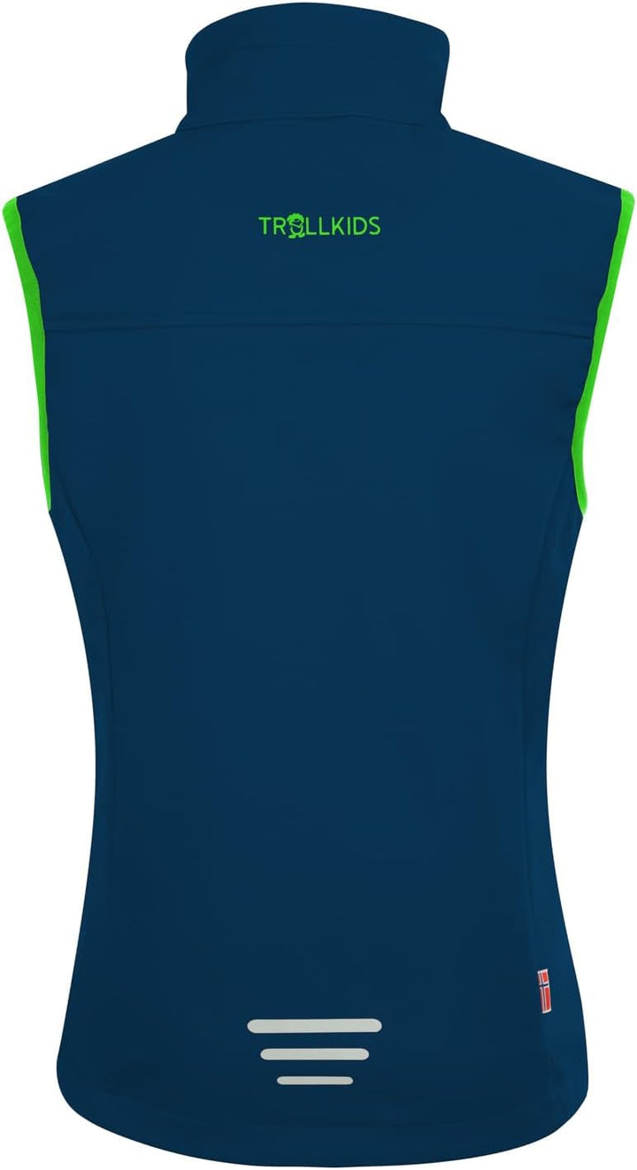 Trollkids Kids Trollfjord Vest 104 Navy/Light Green, 104 Navy/Light Green