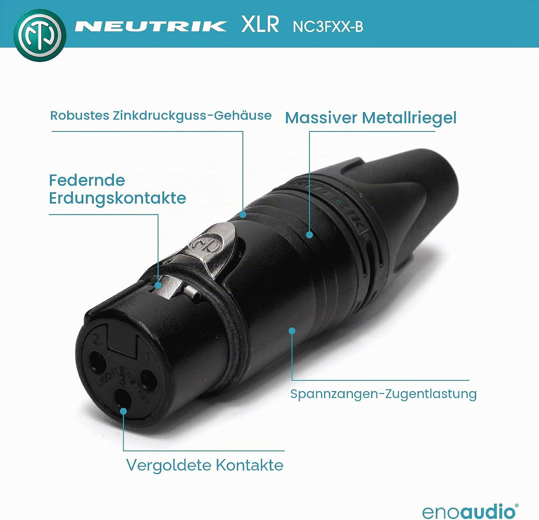 enoaudio Mogami 3080 AES/EBU Digital Kabel 110 Ohm | Neutrik Gold XLR female - XLR male | HiFi, 1,0