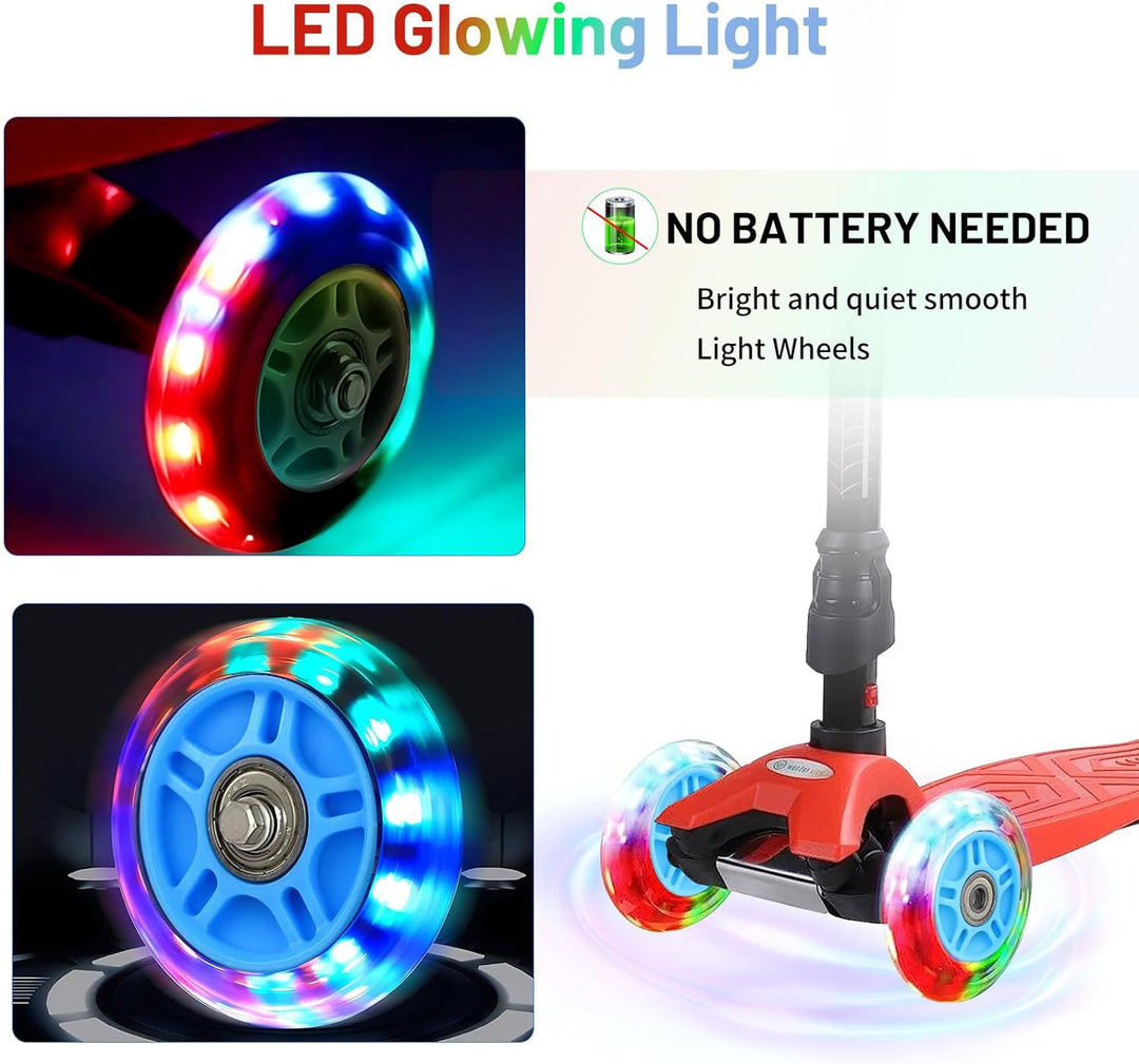 DBREAKS Leuchtende Stunt Scooter Rollen, 2 Stück LED-Lichtrollen, 100mm Led Scooter Ersatzräder Räde