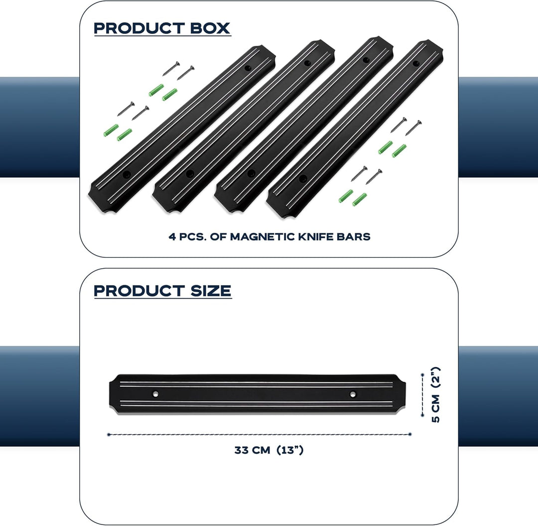 Magnetleiste messer wand 4 Stück 33 cm messerhalter magnetisch messer magnetleiste messerleiste magn