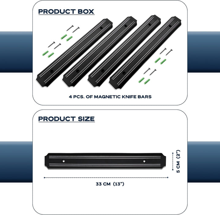 Magnetleiste messer wand 4 Stück 33 cm messerhalter magnetisch messer magnetleiste messerleiste magn