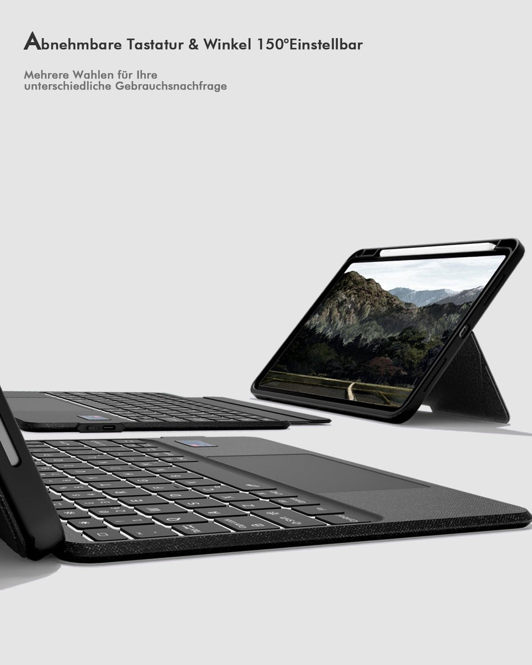 Doohoeek Tastatur Hülle mit LCD-Display für iPad Air 11 2025 M3/2024 M2, iPad Air 4./5. Gen 10,9 Zol