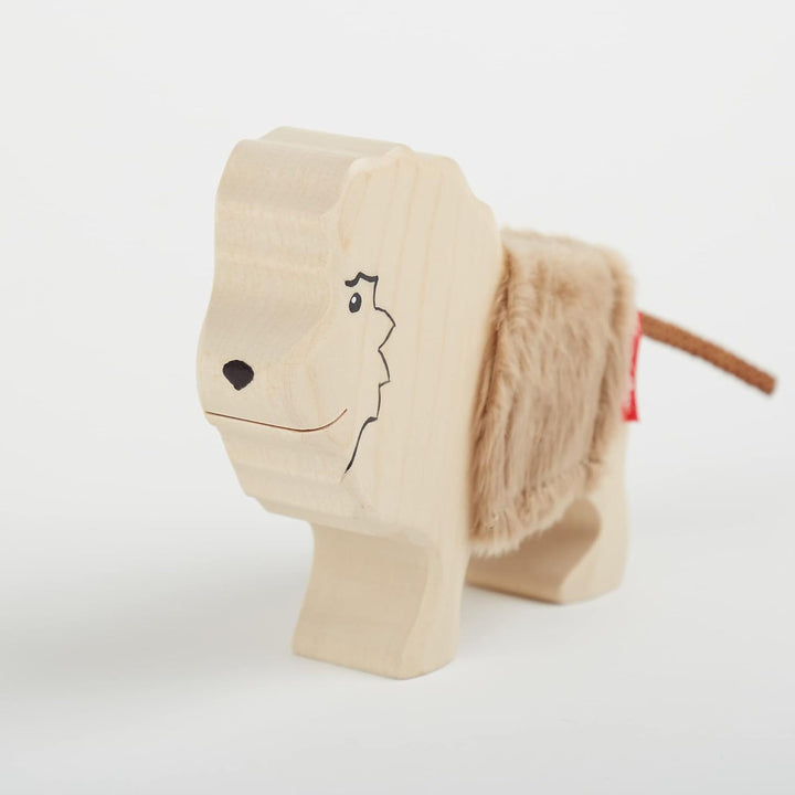 SIGIKID 39515 Holztier Löwe Cudly Wudly Mädchen und Jungen Babyspielzeug empfohlen ab 3 Jahren natur
