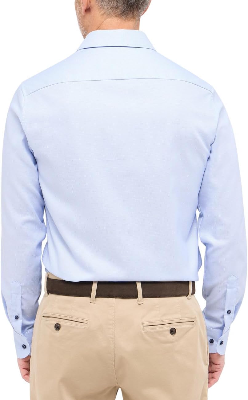 ETERNA Herren Popeline Hemd Slim FIT 38 Kragen / 67 Ärmel Hellblau, 38 Kragen / 67 Ärmel Hellblau