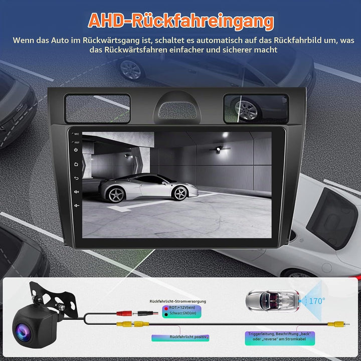 Hodozzy Android 2G+64G Autoradio für Ford Fiesta 2006-2011 Con Wireless Carplay Android Auto Mirror
