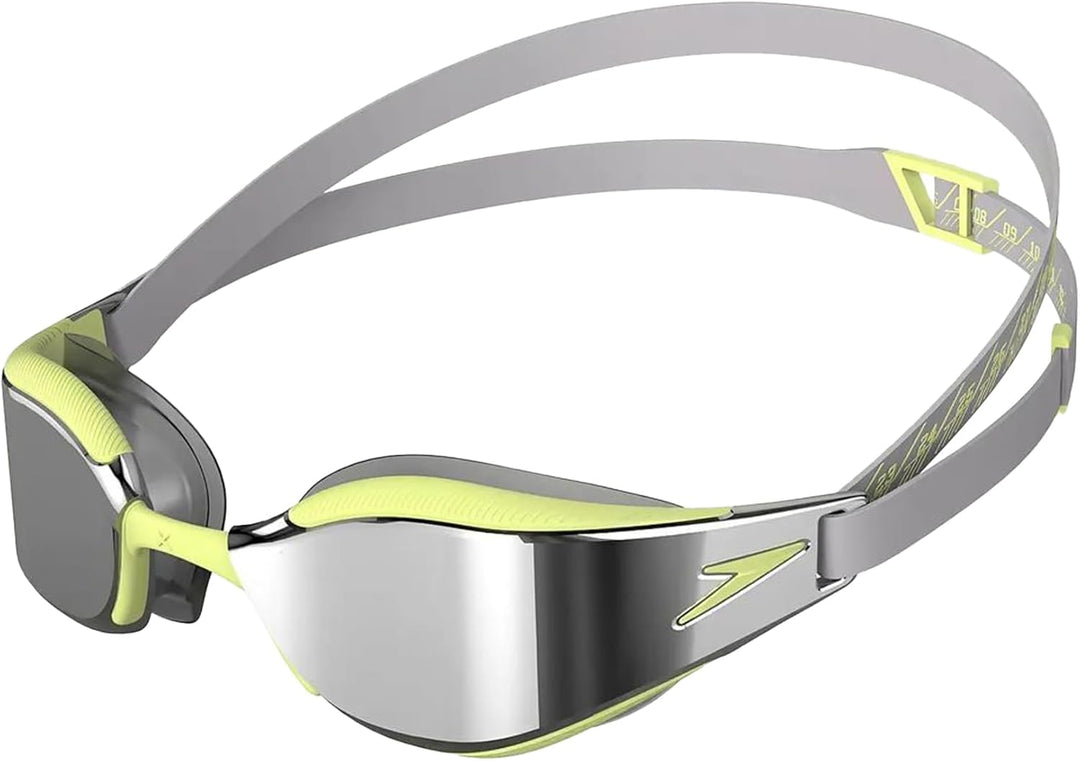 Speedo Unisex Fastskin Hyper Elite Mirror Schwimmbrillen (1er Pack) Einheitsgrösse Schwarz/Oxidgrau/
