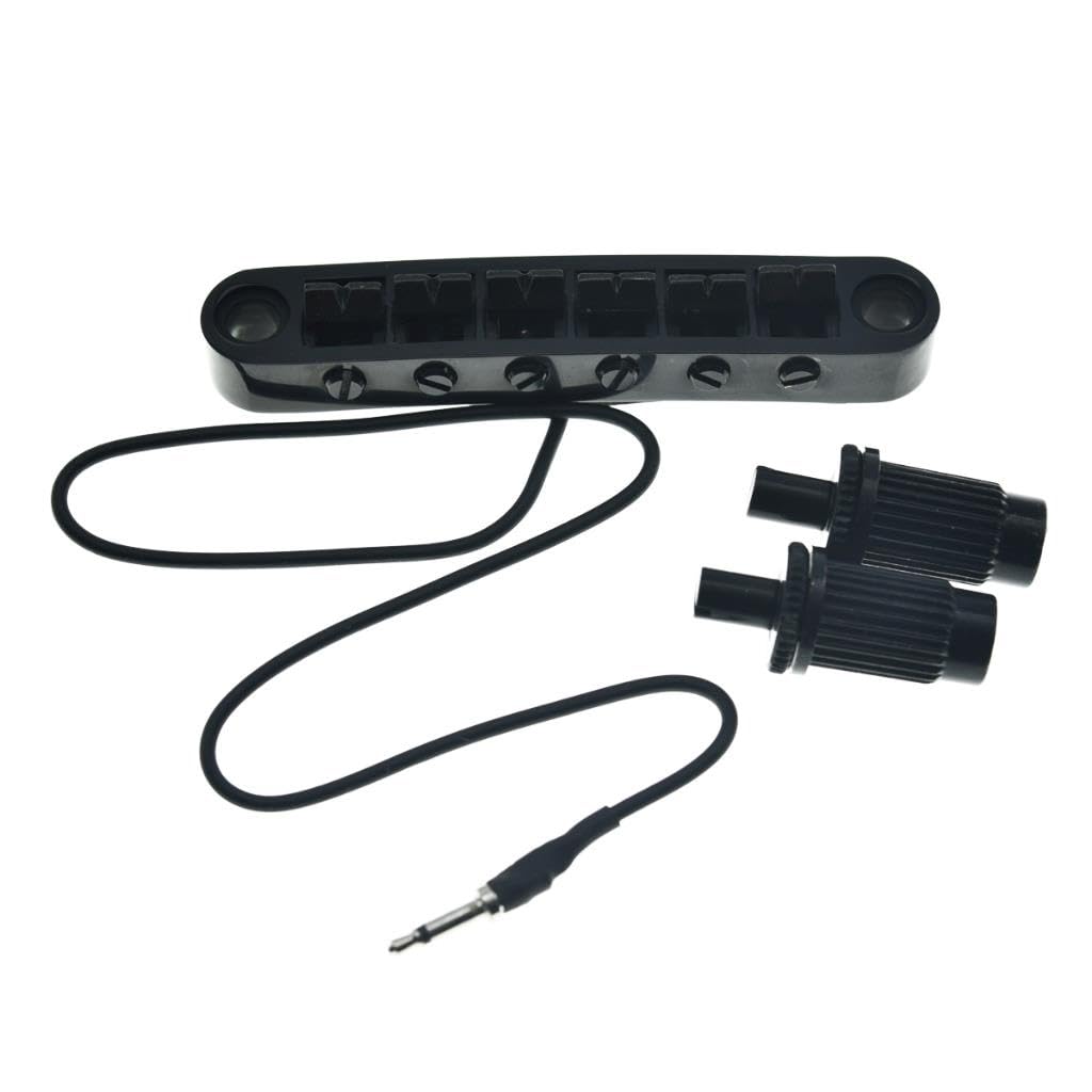 KAISH Tune-o-Matic Piezo Guitar Bridge Pickup LP Piezo Guitar Bridge Pickup für Les Paul Schwarz, sc