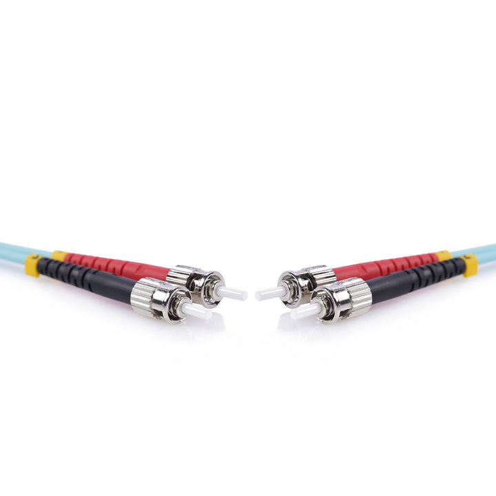 TPFNet Premium 50m LWL Glasfaser Fiber Patchkabel Multimode Kabel ST/ST OM3 Duplex 50/125µm 10 Gigab