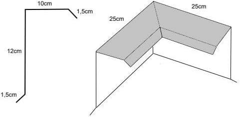 90° Ecke für Ortgangbleche Roofart (rot RAL 3009), Rot Ral 3009