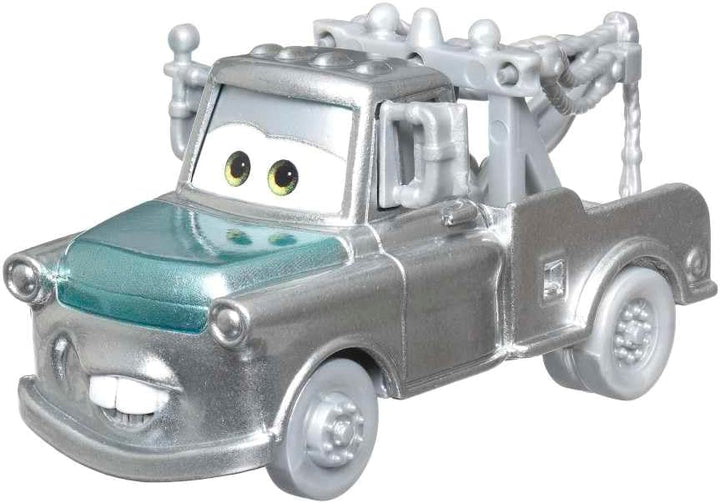 DISNEY Pixar Cars 5er-Pack - Lightning McQueen, Sally, Hook, Flo, Ramone, Platindekoration, Massstab
