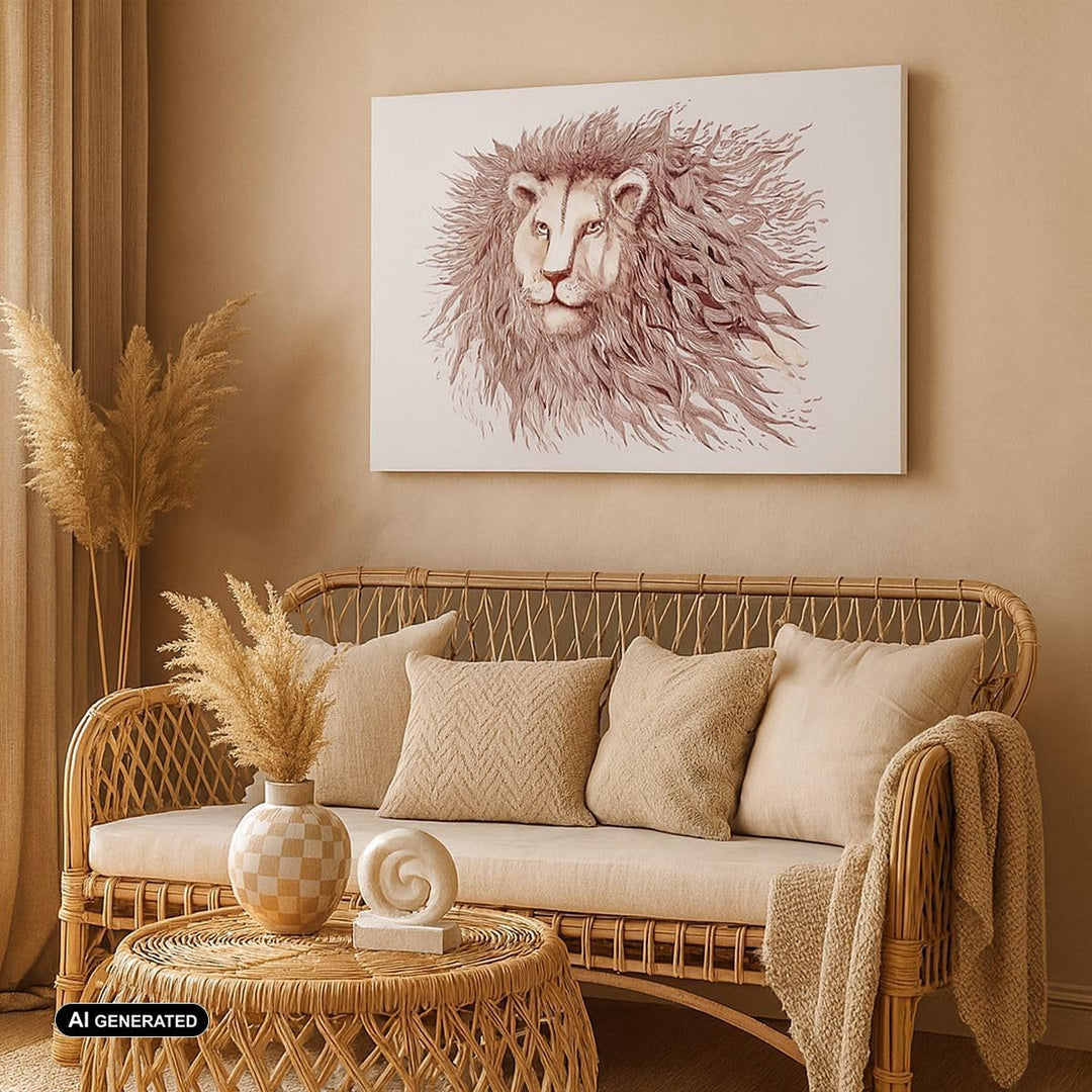 Bilder auf Leinwand 100x70cm Leinwandbild Löwe König Tierwelt Pelz Gross Wanddeko Bild Schlafzimmer