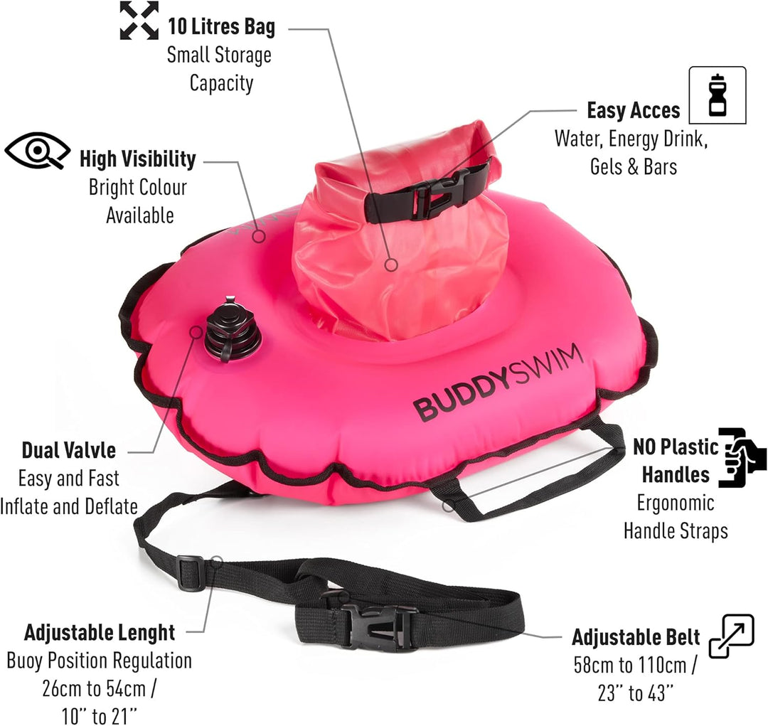 Hydrastation 10 L Open Water Schwimmboje mit zentraler wasserdichter Tasche für einfachen Zugriff au