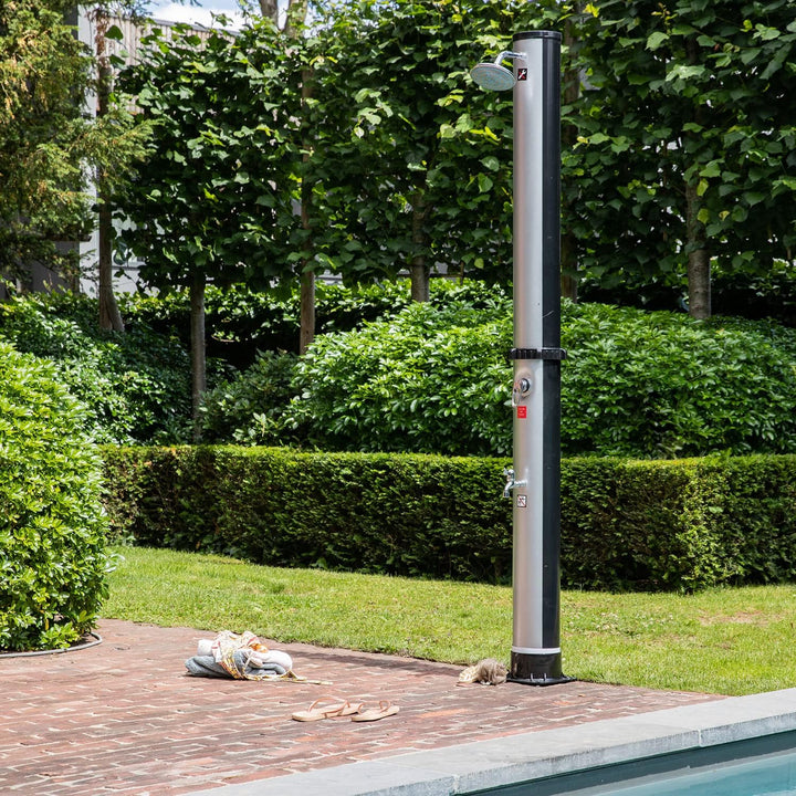 Happy Garden Solar-Aussendusche FIDGI schwarz und Silber 35L.