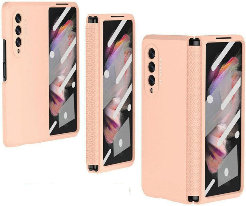 Miimall für Samsung Galaxy Z Fold 3 Hülle mit Glas Displayschutz, [Scharnierschutz] All-Inclusive Sc