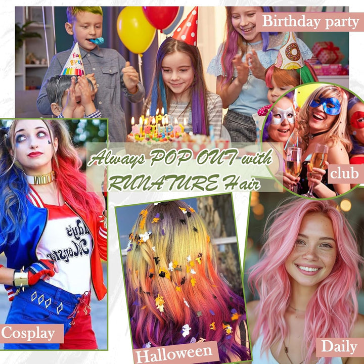 RUNATURE Rosa Tape in Haarverlangerung Echthaar 40cm Hot Pink Remy Tape in Extensions Echthaar Glatt