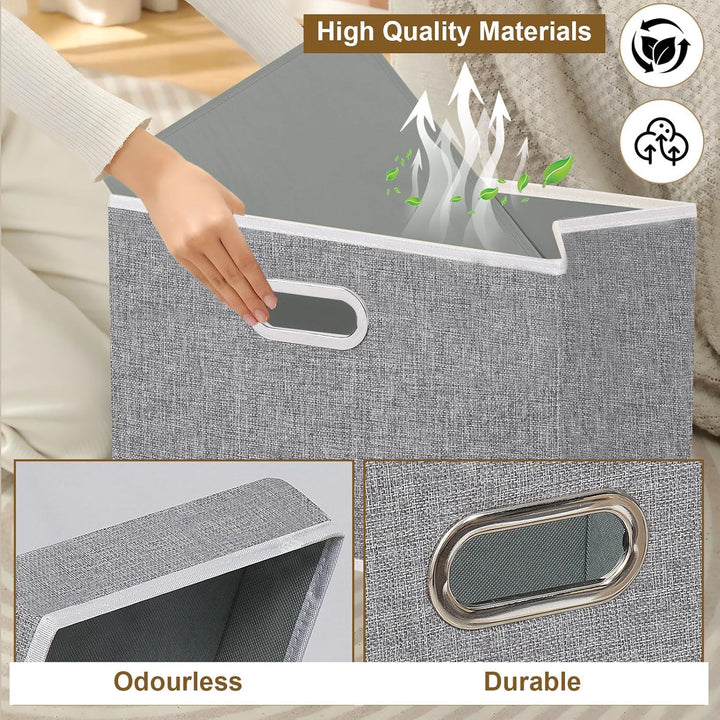 Yawinhe Aufbewahrungsboxen mit Deckel, Faltbare Aufbewahrungsbox, Stoffboxen, Waschbare, für Schlafz
