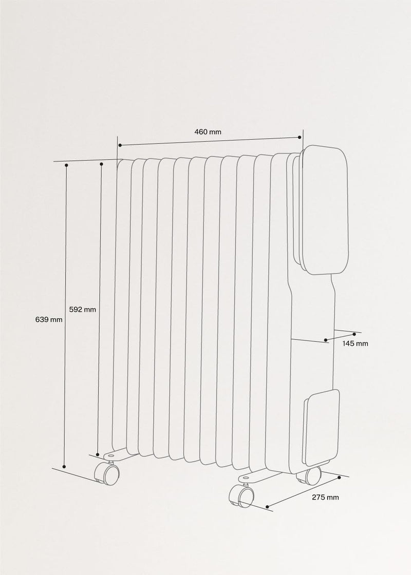 CREATE |WARM CONNECT/Ölradiator mit WLAN + APP/Schwarz/Ölheize/Digitalem Display/Transportabel / 250