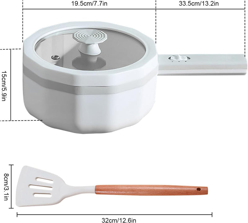Elektrischer Hot Pot, 1,5 L Elektrische Pfannen, Dual Power Control Kochtopf für Reise/Wohnheim, Ant