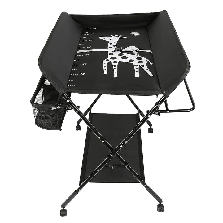 Homewell Baby Wickelkombi Wickelkommode, Mobile Wickeltisch Klappbar, mit Wickelauflage, Sicherheits