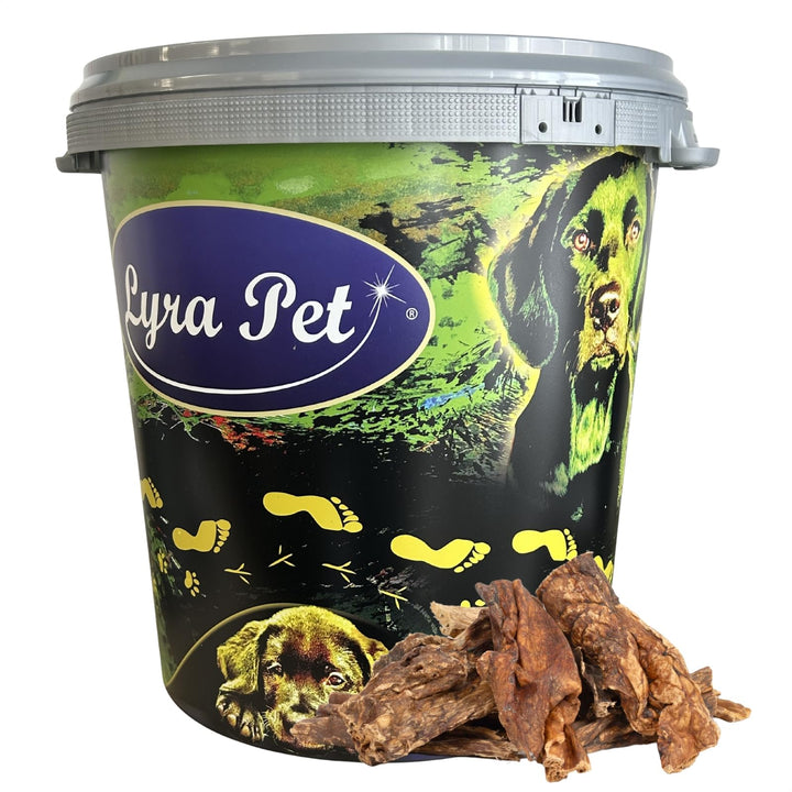 Lyra Pet® 5 kg Rinderlunge 5000 g Kausnack Hundefutter fettarm getrocknet in 30 L Tonne