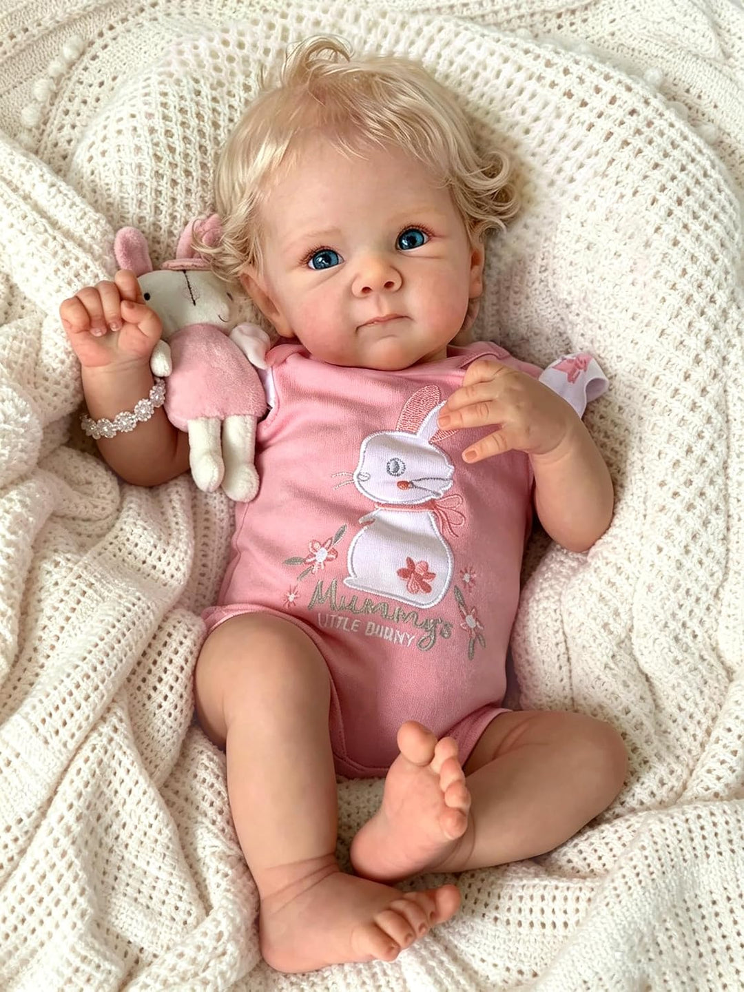 Zero pam Reborn Baby Vollsilikon Lebensecht, 48CM Reborn Baby Mädchen, Lebensechte Babypuppen, Babyp