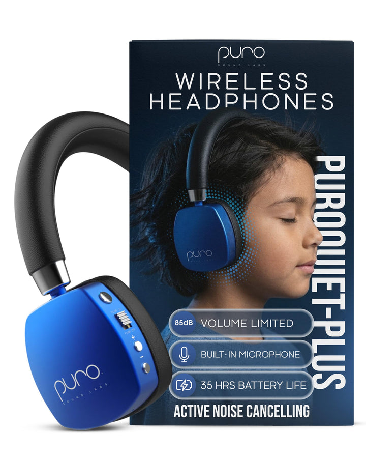 Puro Sound Labs PuroQuiet Plus Lautstärkebegrenzte On-Ear Active Noise Cancelling Bluetooth Kopfhöre