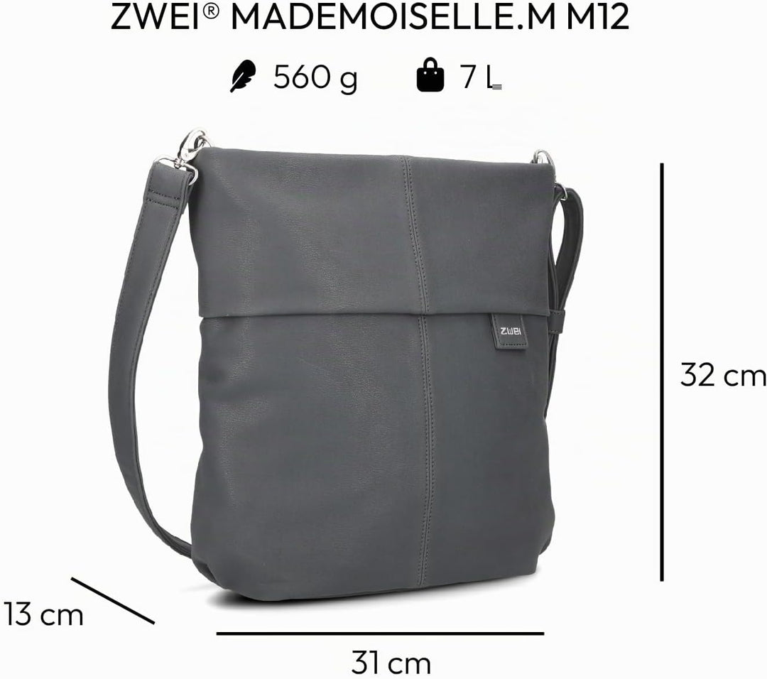 Zwei Damen Mademoiselle M12 Handbag Velours-ash, Velours-ash