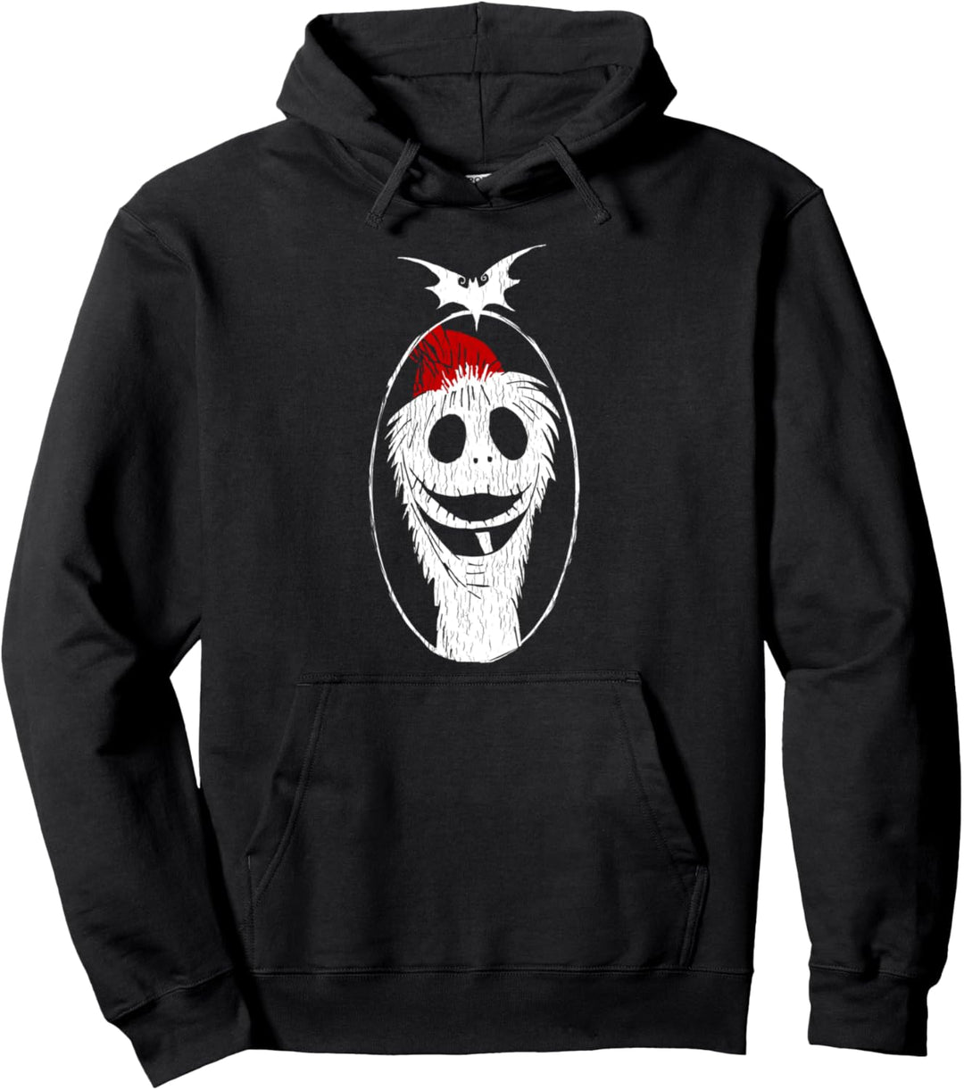 Nightmare Before Christmas Jack Skelington Santa Silhouette Pullover Hoodie