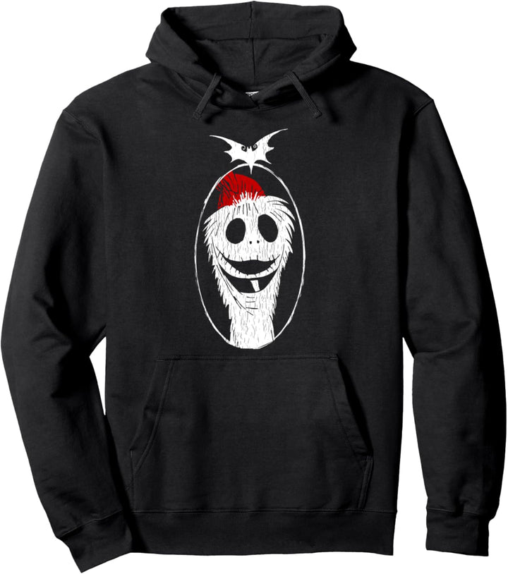Nightmare Before Christmas Jack Skelington Santa Silhouette Pullover Hoodie