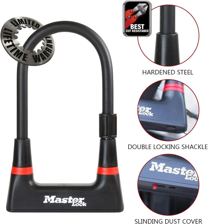 MASTER LOCK Bügelschloss [Schlüsselschloss] [mit Halterung] [Zertifiziertes Fahrrad Schloss] 8279EUR