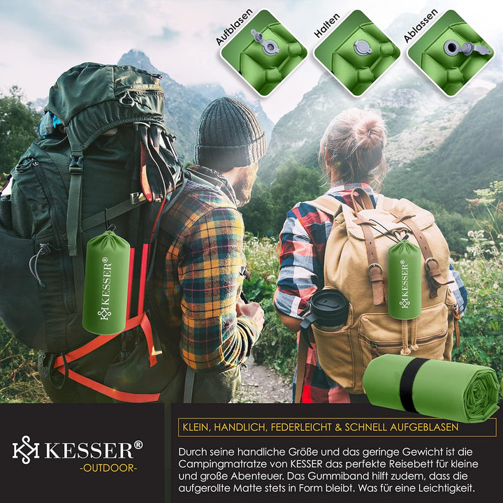 KESSER® Camping Matratze Isomatte Aufblasbare Luftmatratze Campingmatte, inkl. Tragebeutel Outdoor U