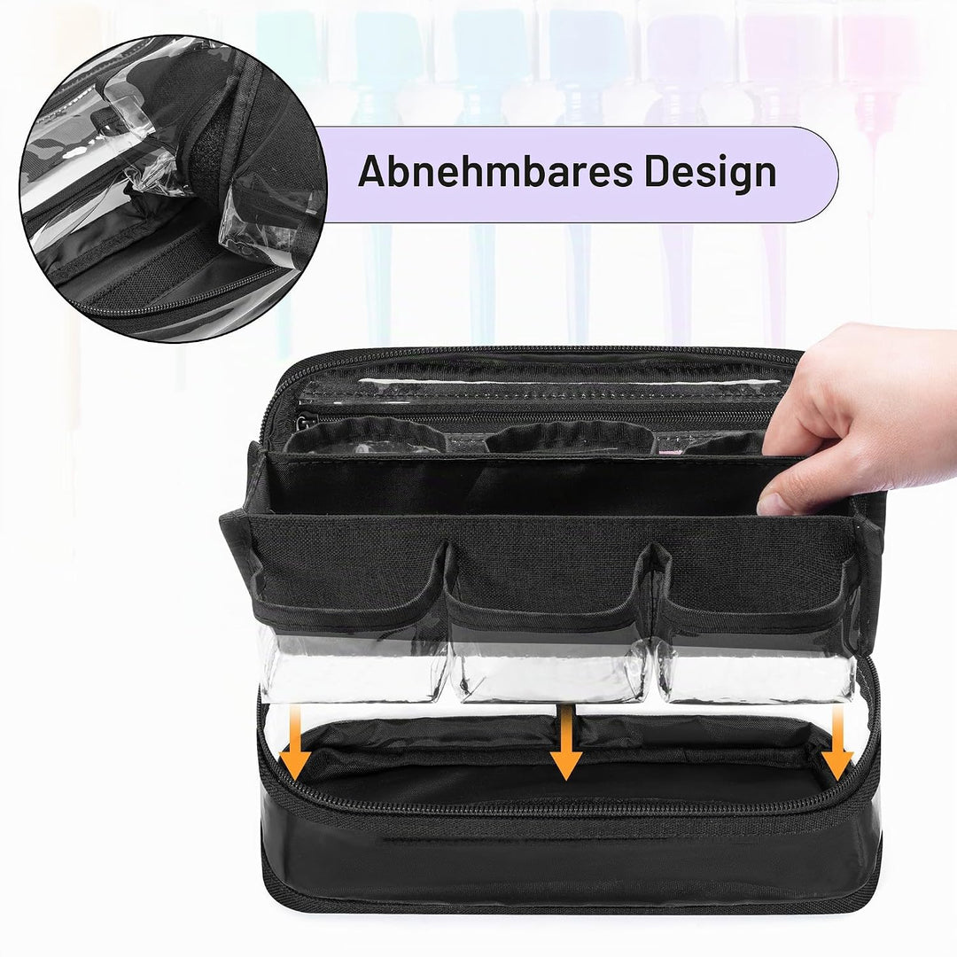 BAFASO Nagellack Aufbewahrungstasche, Nagellack Organizer Tasche für 12 Flaschen(bis zu 15ML), Nail