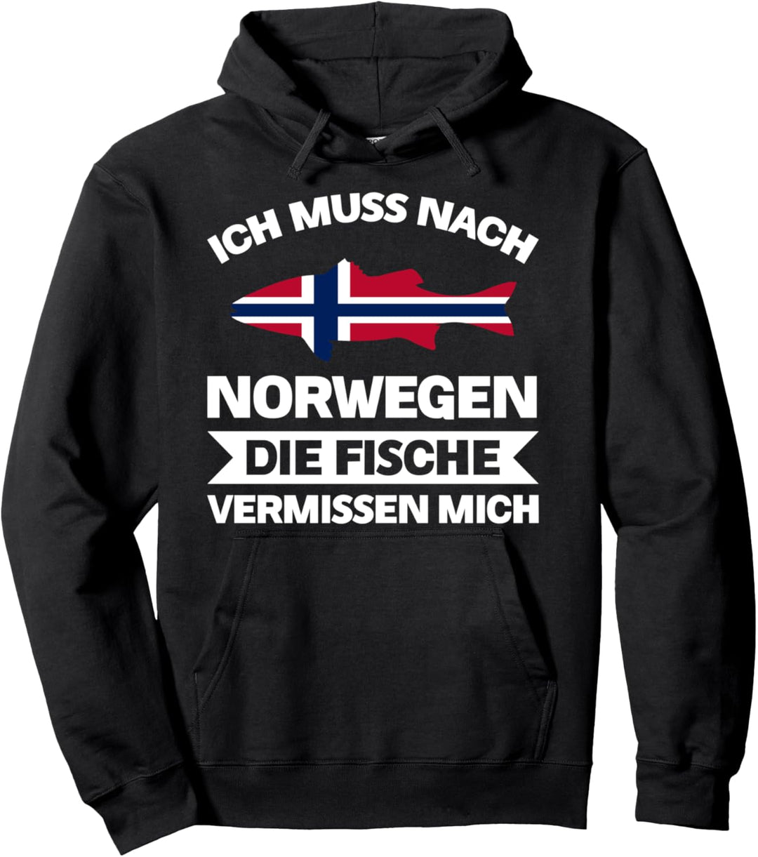 Ich muss nach Norwegen Fische vermissen mich Norwegen Reisen Pullover Hoodie