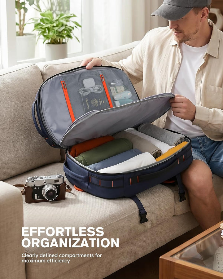 Tolaccea Reiserucksack, Handgepäck Rucksack Flugzeug, TSA-Freundlicher Laptop Rucksack 15,6 Zoll, Er