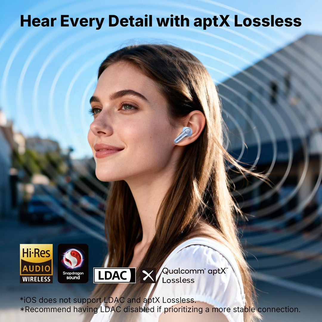 EarFun Air Pro 4+ Bluetooth Kopfhörer mit Noise Cancelling, Hybrid-Treibersystem, Hi-Res Audio, aptX