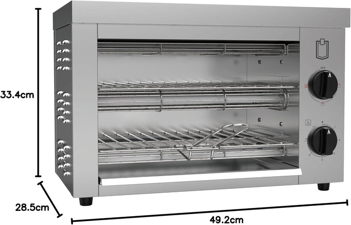 METRO Professional Doppel Toaster- / †berbackgerŠt, Edelstahl, 49.2 x 28 x 33.4 cm, 300 W, mit Zwei