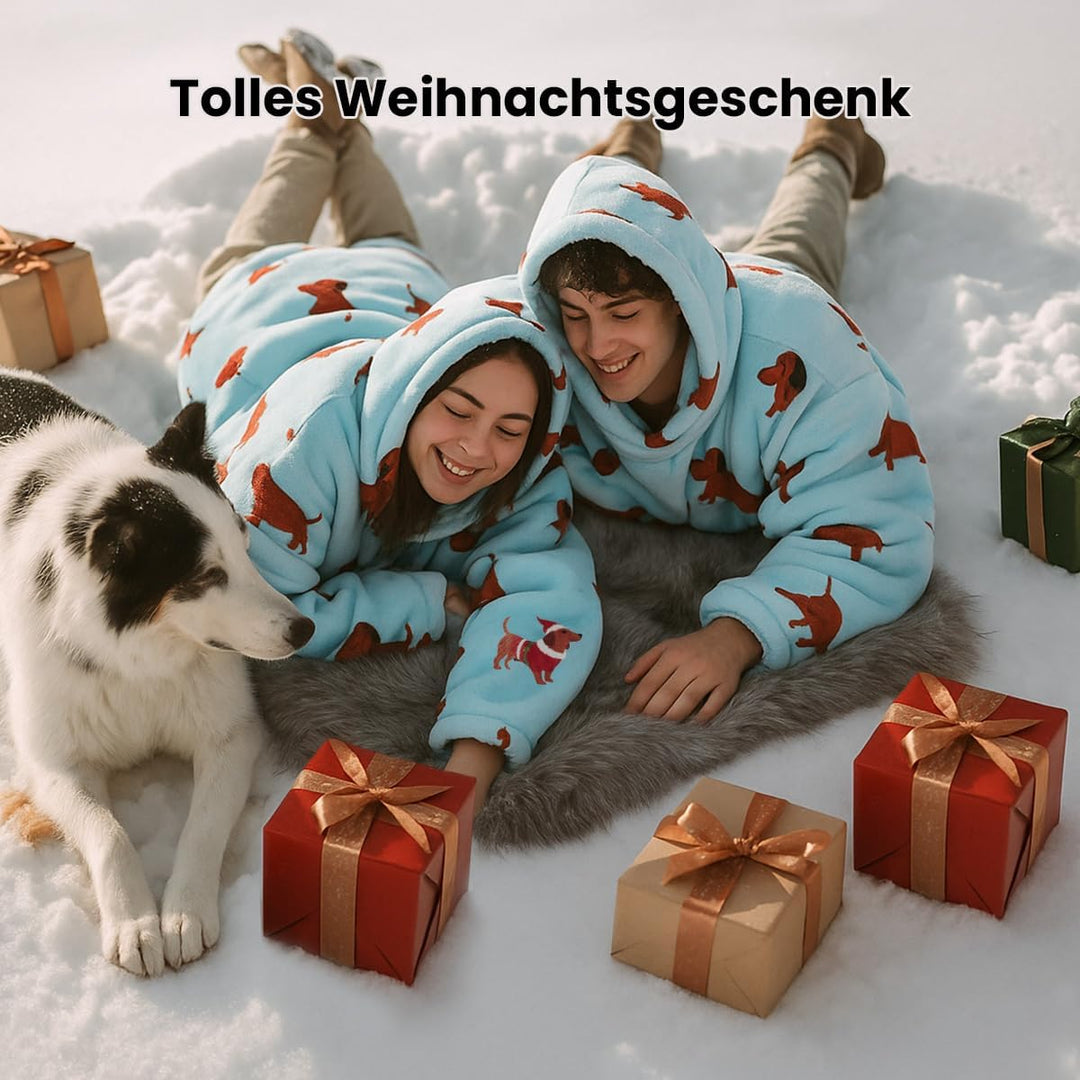 Lanqinglv Kuscheldecke mit Ärmeln,Sherpa Decke Hoodie Sweatshirt Oversized,Einheitsgrösse Kapuzenpul