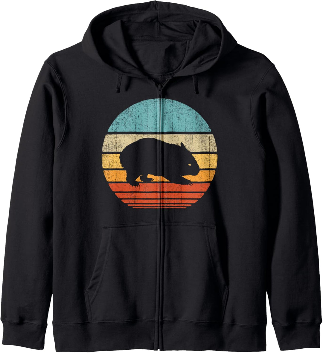Wombat Retro Vintage 60s 70s Men Women Gifts Animal Lover Kapuzenjacke