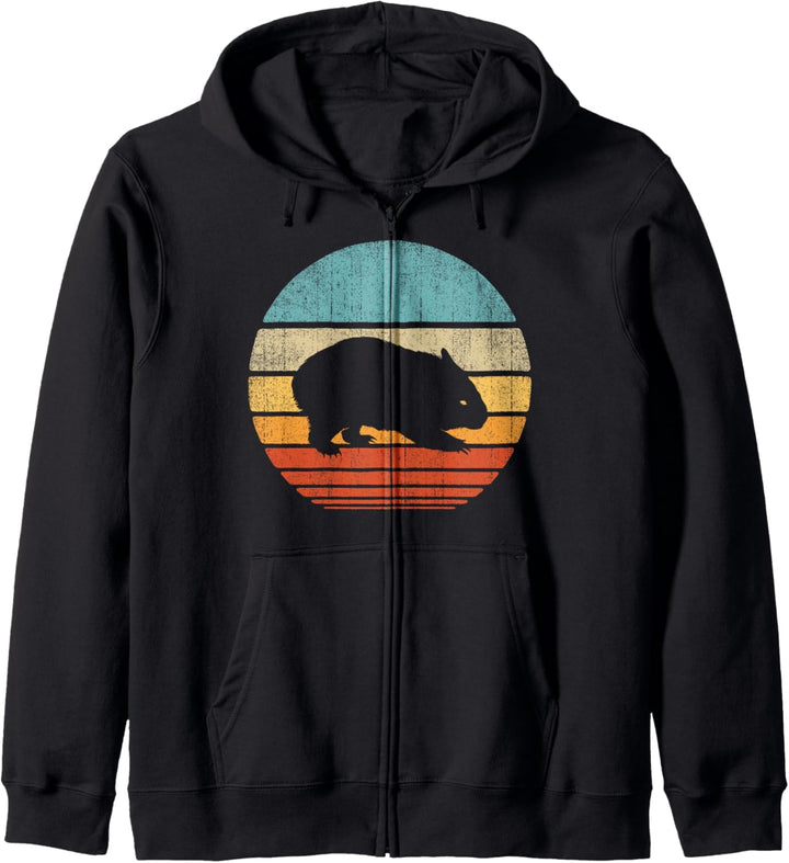 Wombat Retro Vintage 60s 70s Men Women Gifts Animal Lover Kapuzenjacke