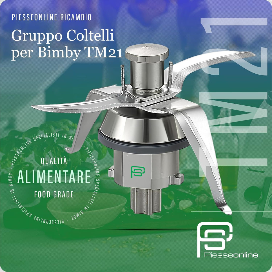 PIESSEONLINE Messer, kompatibel für BIMBY TM 21, Stahl,