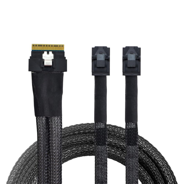 xiwai PCI-E Ultraport Slimline SAS Slim 4.0 SFF-8654 8i 74pin auf Dual SFF-8643 4i Mini SAS HD Kabel