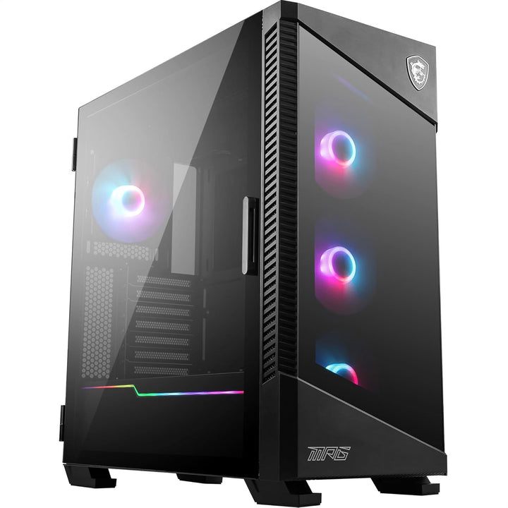 MSI MPG VELOX 100R Mid-Tower PC-Gehäuse, geeignet für E-ATX Mainboards, Front aus gehärtetem Glas, 4