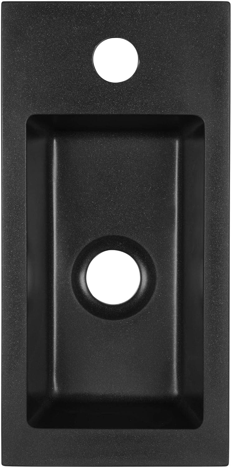 Saqu Waschbecken mit Hahnloch Links 36x18x9cm Quarz