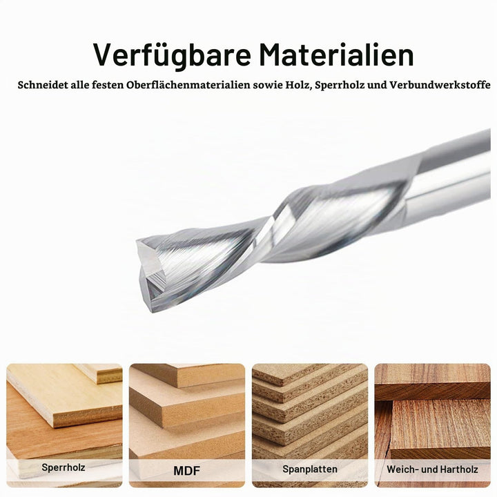SpeTool 2 Stück Spiralnutfräser 8mm Schaft Downcut 32mm Schnittlänge Nutfräser Spiralfräser 2 Flöten