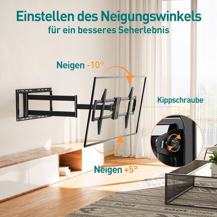ELIVED TV Wandhalterung mit 1027mm Extra Langer Arm für die meisten 42-90 Zoll Fernseher bis 68KG, S