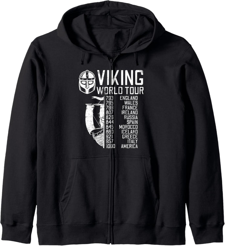 Viking World Tour | Wikinger Welttournee | Mythologie Kapuzenjacke